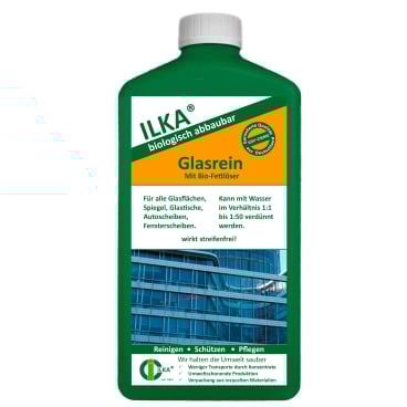 ILKA Glasrein Glasreiniger für Glas, Scheiben, Spiegel 1 Liter - Flasche - Bild-Darstellung des Produktes 1