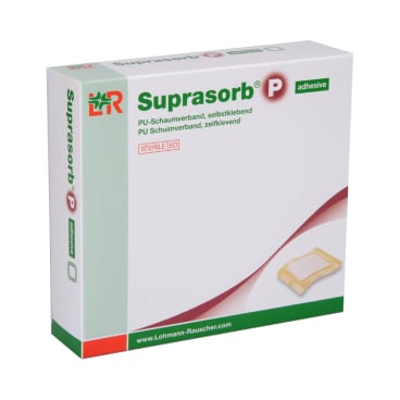 Suprasorb® P PU-Schaumverband, steril, nicht klebend 1 Packung = 10 Stück, Maße: 7,5 x 7,5 cm - Bild-Darstellung des Produktes 1