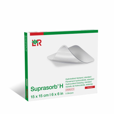 Suprasorb® H Hydrokolloid-Verband, steril, standard 1 Packung = 5 Stück, Maße: 15 x 15 cm - Bild-Darstellung des Produktes 1