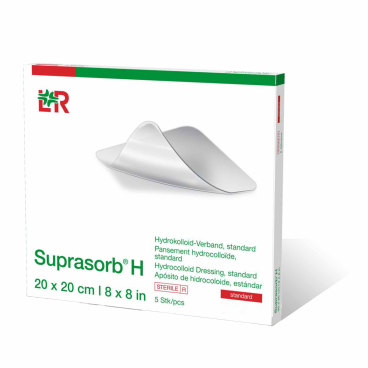 Suprasorb® H Hydrokolloid-Verband, steril, standard 1 Packung = 5 Stück, Maße: 20 x 20 cm - Bild-Darstellung des Produktes 1