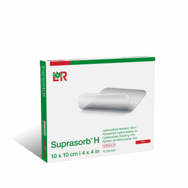 Suprasorb® H Hydrokolloid-Verband, steril, dünn 1 Packung = 10 Stück, Maße: 10 x 10 cm - Bild-Darstellung des Produktes 1
