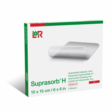 Suprasorb® H Hydrokolloid-Verband, steril, dünn 1 Packung = 5 Stück, Maße: 15 x 15 cm - Bild-Darstellung des Produktes 1