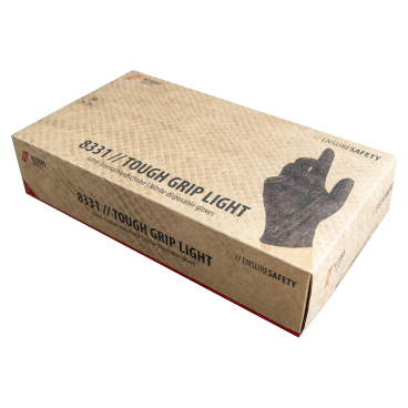 NITRAS TOUGH GRIP LIGHT Nitrilhandschuhe, puderfrei, schwarz 1 Karton = 10 Packungen à 50 Stück, Größe XL - Bild-Darstellung des Produktes 1