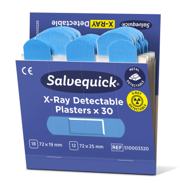 Cederroth Salvequick Blue X-Ray Detectable Pflaster 1 Box = 6 x 30 Stück - Bild-Darstellung des Produktes 1