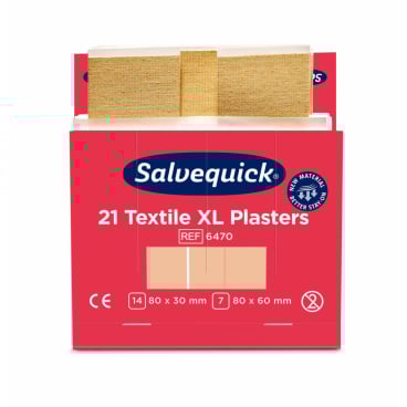Cederroth Salvequick Textilpflaster XL 1 Box = 6 x 21 Stück - Bild-Darstellung des Produktes 1
