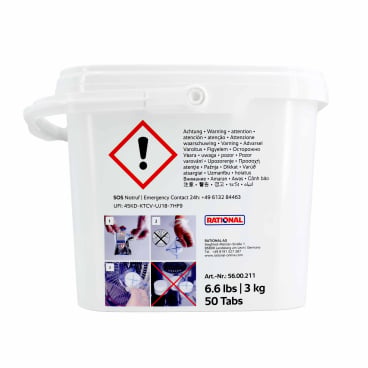 Rational 56.00.211 SCC Combi Oven Rinse Aid Chemical Tabs - Bucket of Rational 56.00.211 SCC Combi Oven Rinse Aid Chemical Tabs - Bucket of
