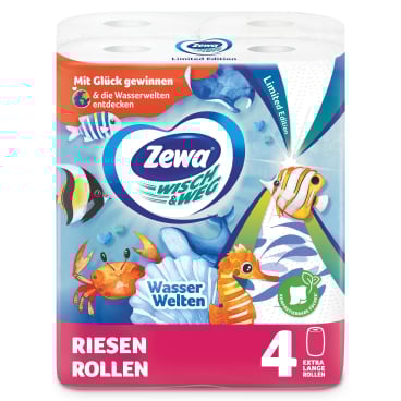 Zewa Wisch & Weg limited Edition Küchenrolle mit Motiv 1 Packung = 4 Rollen à 72 Blatt - Bild-Darstellung des Produktes 1