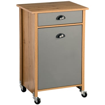 Kesper Küchenwagen auf Rollen, mit Mülleimer, Eichendekor Maße (L x B x H): 50 x 37 x 79 cm  - Bild-Darstellung des Produktes 1