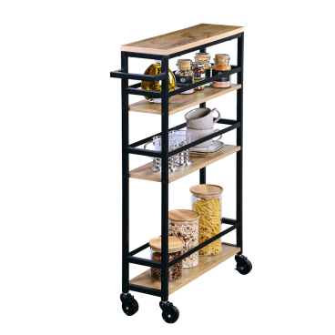 Kesper Nischenregal auf Rollen für die Küche, mit Metallrahmen Maße (L x B x H): 50 x 15 x 81 cm - Bild-Darstellung des Produktes 1