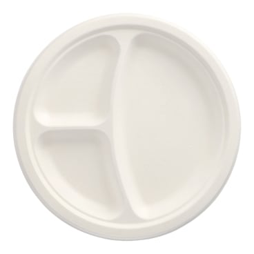 Papstar Pure Teller Zuckerrohr, 3-geteilt 1 Packung = 50 Stück - Bild-Darstellung des Produktes 1