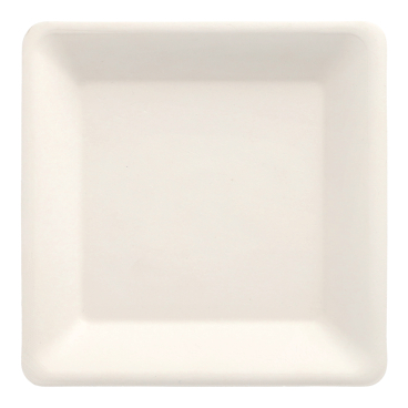 Papstar Pure Teller, Zuckerrohr, eckig 1 Packung = 50 Stück, Maße: 15,5 x 15,5 cm - Bild-Darstellung des Produktes 1