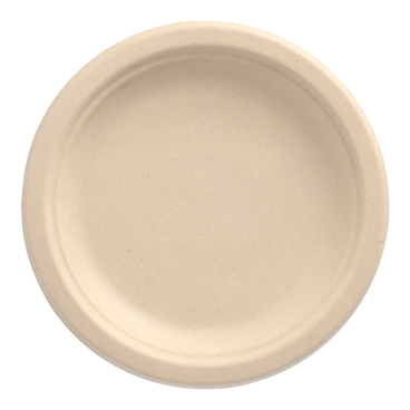 Papstar Pure Einwegteller, Zuckerrohr, Ø 15 cm 1 Packung = 50 Stück, Farbe: natur - Bild-Darstellung des Produktes 1