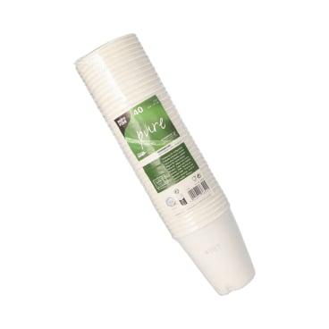 Papstar Pure Trinkbecher, Zuckerrohr, 0,2 l 1 Packung = 40 Stück - Bild-Darstellung des Produktes 1
