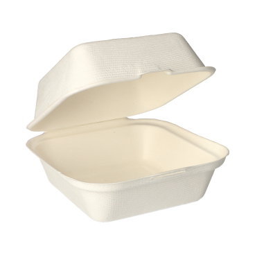 Papstar Pure Hamburger-Boxen, Zuckerrohr, mikrowellengeeignet 1 Karton = 500 Stück - Bild-Darstellung des Produktes 1