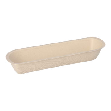 Papstar Snacktrays, Zuckerrohr, ungeteilt 1 Packung = 50 Stück, Maße: 3,3 cm x 7,1 cm x 21 cm - Bild-Darstellung des Produktes 1