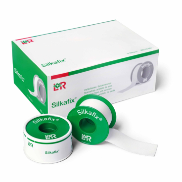 Silkafix® Heftpflaster, weiß 1 Karton = 6 Rollen auf Pappkern, Maße: 5 cm x 9,2 m - Bild-Darstellung des Produktes 1