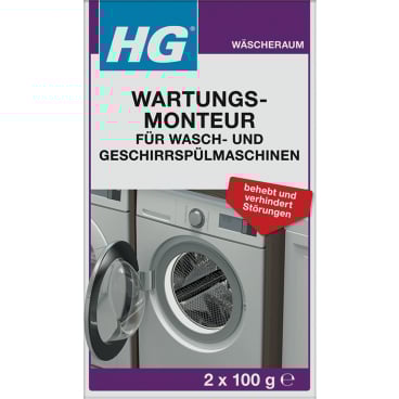 HG® Wartungsmonteur für Wasch- und Geschirrspülmaschinen 2x 100 g - Packung - Bild-Darstellung des Produktes 1
