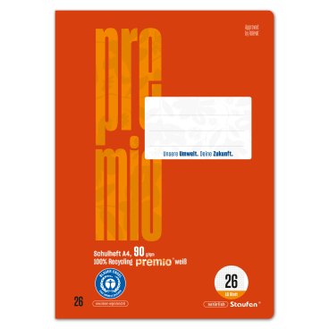 Staufen Schulheft Green, A4, 16 Blatt, kariert 1 Packung = 10 Hefte, mit weißem Rand - Bild-Darstellung des Produktes 1