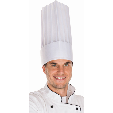 HYGOSTAR® Le Grand Chef Kochmütze, offenliegend 1 Karton = 10 Packungen = 100 Stück, Höhe: 25cm - Bild-Darstellung des Produktes 1