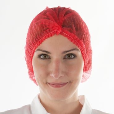 Hygonorm® Klipphaube aus Polypropylen-Vlies leicht - im Sparpack 1 Karton = 10 Packungen = 1000 Stück, 50 cm, rot - Bild-Darstellung des Produktes 1