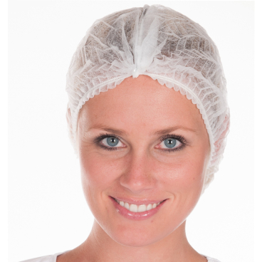 HYGOSTAR® Detektierbare Haube aus PP-Vlies 1 Karton = 10 Packungen = 1000 Stück, weiß - Bild-Darstellung des Produktes 1