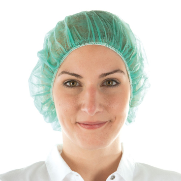 HYGOSTAR® Bettina Baretthaube 1 Karton = 10 Packungen= 1000 Stück, grün - Bild-Darstellung des Produktes 1