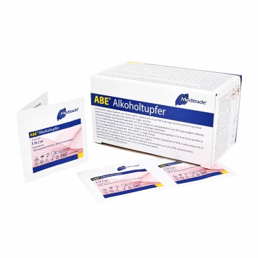 Meditrade® ABE Alkoholtupfer, unsteril 1 Packung = 100 Tupfer, 3 x 6 cm - Bild-Darstellung des Produktes 1