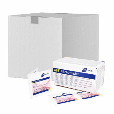 Meditrade® ABE Alkoholtupfer, unsteril 1 Karton = 60 Packungen à 100 Tupfer - Bild-Darstellung des Produktes 1
