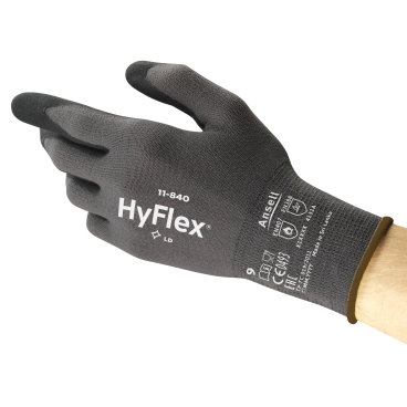 Ansell HyFlex® 11-840 Handschuh, PSA Kategorie 2, schwarz 1 Paar, Größe 9 - Bild-Darstellung des Produktes 1