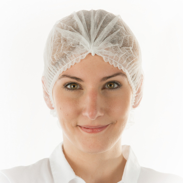 Hygonorm® Klipphaube aus Polypropylen-Vlies leicht - im Sparpack 1 Karton = 1000 Stück, 60 cm, weiß - extra groß - Bild-Darstellung des Produktes 1