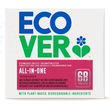 Ecover® ALL-IN-ONE Spülmaschinen-Tabs, mit Salz und Klarspüler 68 Stück - Packung, Duft: Mandarine & Zitrone - Bild-Darstellung des Produktes 1