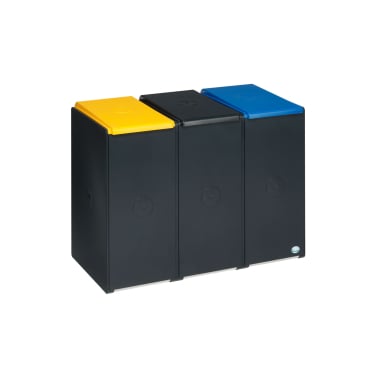 VAR Wertstoffsammelsystem 3x 40 Liter, Anthrazit Ausführung: 3-fach 120-l (3x 40-l) - Bild-Darstellung des Produktes 1