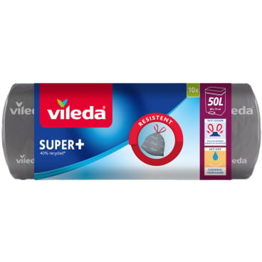 Vileda SUPER+ Müllbeutel, 50 Liter, mit Zugband 1 Karton = 21 Rollen à 10 Beutel - Bild-Darstellung des Produktes 1