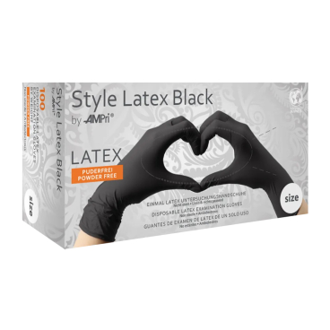 Style Latex Black Einmalhandschuhe, puderfrei, schwarz 1 Packung = 100 Stück, Größe M - Bild-Darstellung des Produktes 1