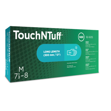Ansell TouchNTuff® 92-605 Einmalhandschuhe mit Stulpe, grün 1 Packung = 100 Stück, Größe 9,5 - 10 - Bild-Darstellung des Produktes 1