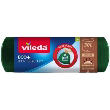 Vileda ECO+ Müllbeutel, 30 Liter, mit Zugband 1 Rolle = 15 Beutel - Bild-Darstellung des Produktes 1