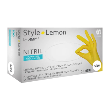 Style Lemon Nitrilhandschuhe, puderfrei, gelb 1 Packung = 100 Stück, Größe XS - Bild-Darstellung des Produktes 1