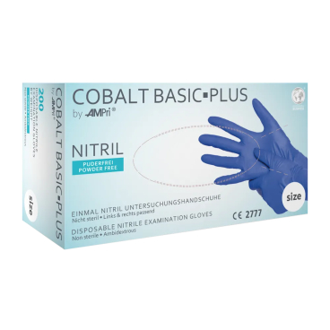 COBALT BASIC-PLUS Nitrilhandschuhe, puderfrei, blau 1 Packung = 200 Stück, Größe XL - Bild-Darstellung des Produktes 1