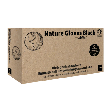 Nature Gloves Nitrilhandschuhe, puderfrei, schwarz 1 Packung = 100 Stück, Größe XS - Bild-Darstellung des Produktes 1