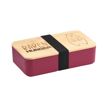 Kesper Brotdose "Bären Hunger", graviert, zertifiziertes Bambus Farbe: rot, Maße (L x B x H): 18,5 x 10,5 x 5 cm - Bild-Darstellung des Produktes 1