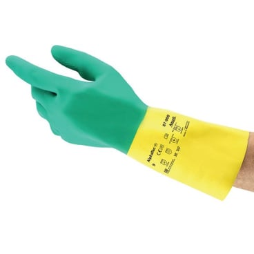 Ansell AlphaTec® 87-900 Handschuh, PSA Kategorie 3, gelb grün 1 Paar, Größe 8 - Bild-Darstellung des Produktes 1