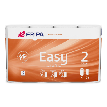 Fripa Easy Küchenrolle, 2-lagig, weiß 1 Palette = 28 Pakete à 6 Packungen à 4 x 70 Blatt - Bild-Darstellung des Produktes 1