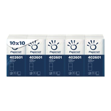 Papernet Papiertaschentücher, 4-lagig, weiß, Hygienetücher TO GO 1 Karton = 24 x 10er Pack x 10 Tücher = 2.400 Taschentücher  - Bild-Darstellung des Produktes 1