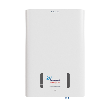 Papernet HIGHFAST Handtuchspender antibac, V-Falz, hohe Kapazität Maße (B x H x T): 42 x 63,0 x 14,6 cm, weiß - Bild-Darstellung des Produktes 1