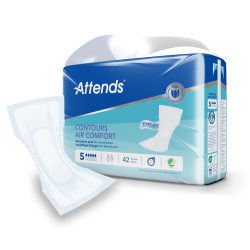Attends GmbH Attends Contours Air Comfort Inkontinenzvorlage, Saugende Hygienevorlagen, Air Comfort 5, 1 Beutel = 42 Stück, 50 cm 205235