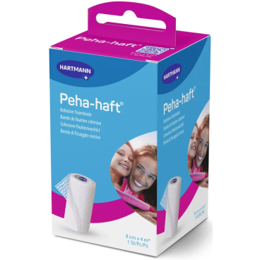 Peha-haft® Kohäsive Fixierbinde 8 cm x 4 m, elastisch 1 Karton = 20 Packungen à 1 Stück - Bild-Darstellung des Produktes 1