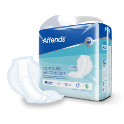 Attends GmbH Attends Contours Air Comfort Inkontinenzvorlage, Saugende Hygienevorlagen, Air Comfort 9, 1 Beutel = 28 Stück, 70 cm 203842