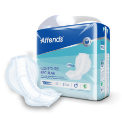 Attends GmbH Attends Contours Regular Inkontinenzvorlagen, Saugende Hygienevorlagen, 1 Beutel = 21 Stück, Regular 10, Größe 1 205525