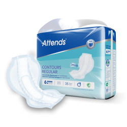 Attends GmbH Attends Contours Regular Inkontinenzvorlagen, Saugende Hygienevorlagen, 1 Beutel = 35 Stück, Regular 6, Größe 1 201244