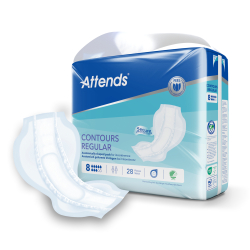 Attends GmbH Attends Contours Regular Inkontinenzvorlagen, Saugende Hygienevorlagen, 1 Beutel = 28 Stück, Regular 8, Größe 1 201282